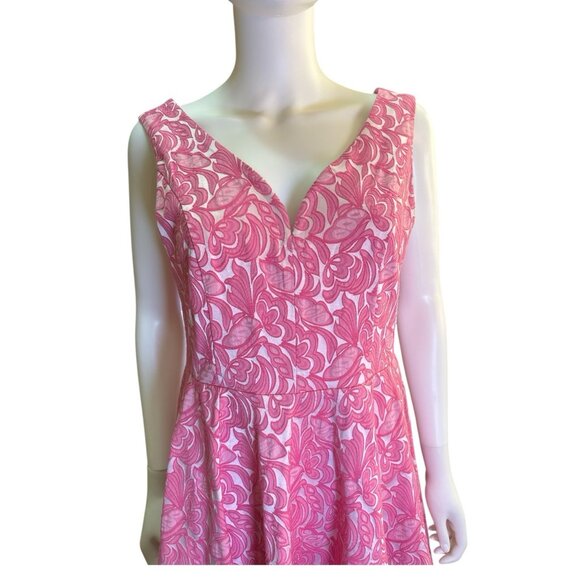 Maeve Anthropologie Lace Jacquard Fit and Flare Cocktail Party Dress Size 6 EUC - Picture 3 of 7